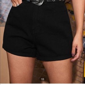 Black jean shorts